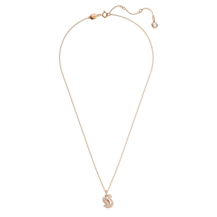 Swarovski Iconic Swan pendant Swan, Small, White, Rose gold-tone plated