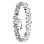 Millenia bracelet, Pear cut, White, Rhodium plated
