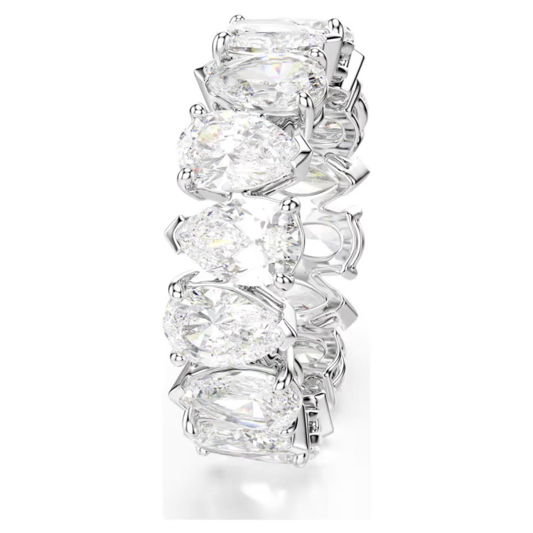 Matrix Vittore ring Pear cut, White, Silver-tone finish
