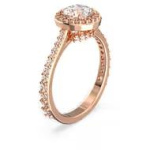 Una cocktail ring Round cut, Pavé, White, Rose gold-tone plated