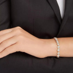 Una Angelic Tennis bracelet Round cut, Pavé, Medium, White, Gold-tone plated