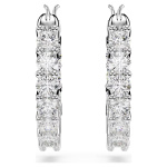 Matrix Vittore hoop earrings Round cut, White, Rhodium plated
