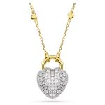 Idyllia pendant Mixed cuts, Heart, White, Gold-tone plated