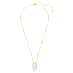 Idyllia pendant Mixed cuts, Heart, White, Gold-tone plated