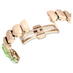 Watch Octagon cut bracelet, Green, Champagne gold-tone finish