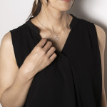 Constella pendant Pavé, Round cut, White, Rose gold-tone plated