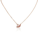 Dazzling Swan Necklace, Multi-colored, Rose-gold tone plated