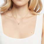 Attract Necklace, White, Rose-gold tone plated