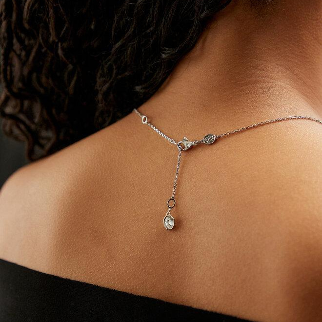 Constella pendant Round cut, White, Rhodium plated