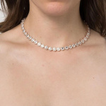 Una Angelic Tennis necklace Round cut, White, Rose gold-tone plated