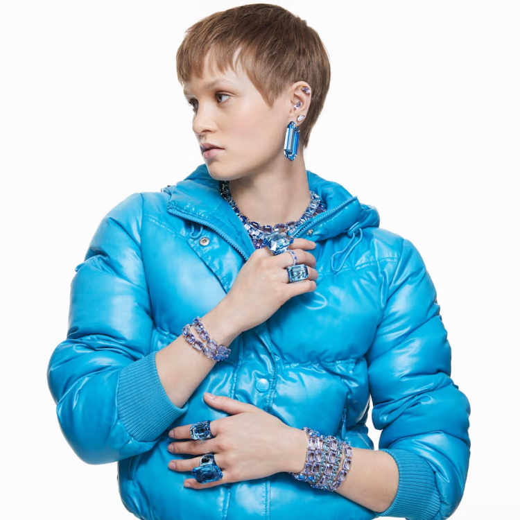 Lucent cocktail ring Octagon cut, Blue