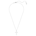 Insigne pendant Round cut, Cross, White, Rhodium plated