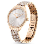 Attract watch Swiss Made, Full pavé, Metal bracelet, Rose gold tone, Rose gold-tone finish