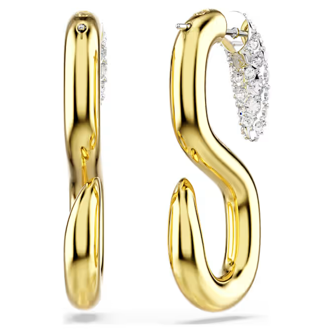 Dextera earrings Round cut, White, Mixed metal finish