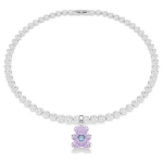 Idyllia charm Mixed cuts, Teddy, Purple, Rhodium plated