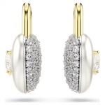 Idyllia drop earrings Mixed cuts, Heart, White, Gold-tone plated