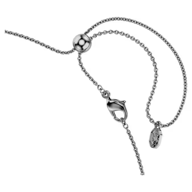 Matrix necklace Gradient of round cuts, Multicolored, Ruthenium plated