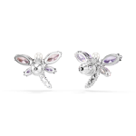 Ariana Grande x Swarovski stud earrings, Mixed cuts, Dragonfly, Multicolored, Rhodium plated