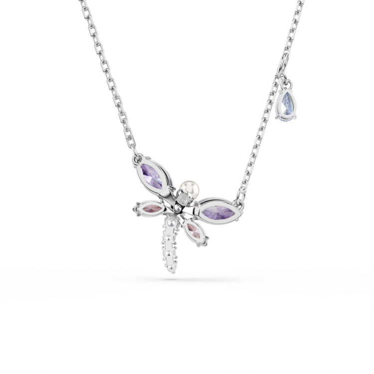 Ariana Grande x Swarovski pendant, Mixed cuts, Dragonfly, Multicolored, Rhodium plated