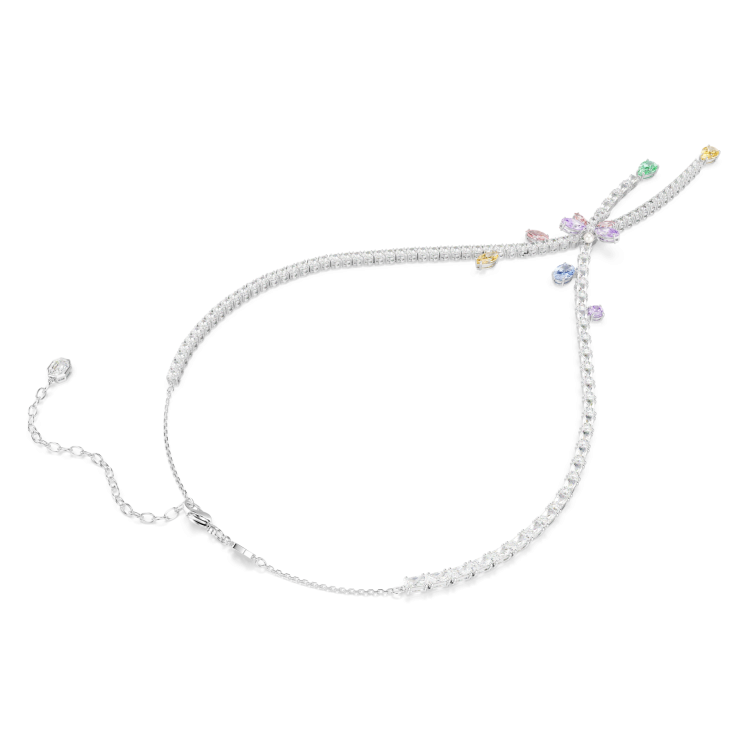 Ariana Grande x Swarovski necklace, Mixed cuts, Dragonfly, Multicolored, Rhodium plated