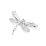 Ariana Grande x Swarovski pendant and brooch, Mixed cuts, Dragonfly, Green, Rhodium plated