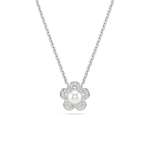Ariana Grande x Swarovski set, Crystal pearl, Round cut, Flower, White, Rhodium plated