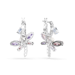 Ariana Grande x Swarovski drop earrings, Mixed cuts, Dragonfly, Multicolored, Rhodium plated