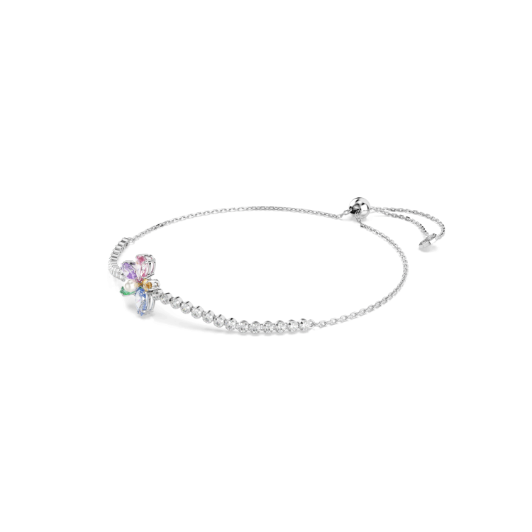 Ariana Grande x Swarovski bracelet, Mixed cuts, Flower, Multicolored, Rhodium plated