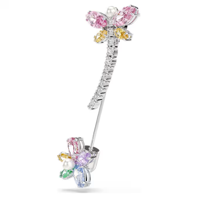 Ariana Grande x Swarovski brooch, Mixed cuts, Dragonfly, Multicolored, Rhodium plated
