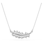 Vienna pendant Mixed cuts, Feather, White, Rhodium plated