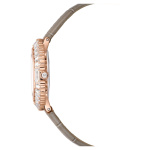 Matrix octagon watch Leather strap, Beige, Rose gold-tone finish