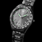 Matrix date watch Swiss Made, Metal bracelet, Silver tone, Stainless steel