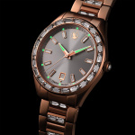 Matrix date watch Swiss Made, Metal bracelet, Gold tone, Gold-tone finish