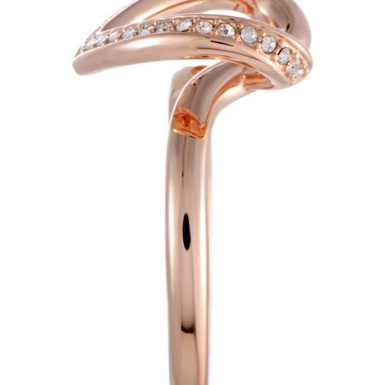 Swarovski Cupidon Rose Gold Plated Clear Crystal Pavé Heart Womens Ring