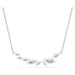 Mesmera necklace Marquise cut, White, Rhodium plated