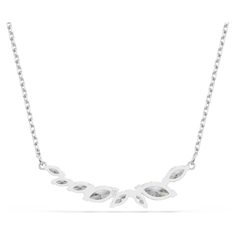 Mesmera necklace Marquise cut, White, Rhodium plated