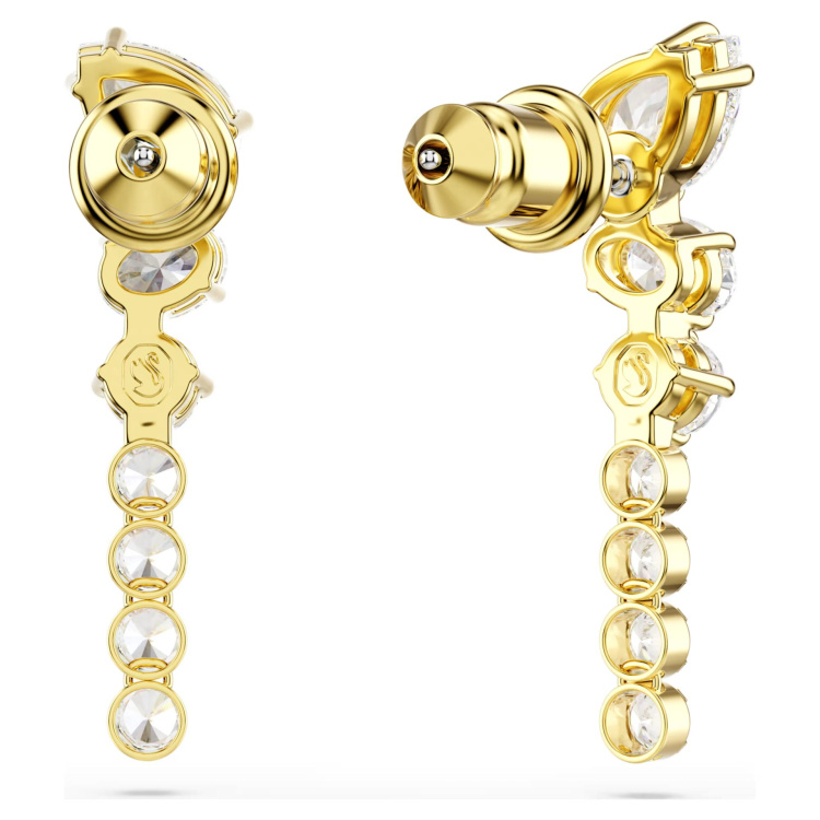 Mesmera drop earrings Mixed cuts, White, 18K gold finish