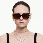 Mesmera hoop earrings Mixed cuts, White, 18K gold finish
