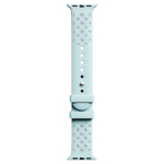 Watch strap Silicone with stitching, Green, Stainless steel
