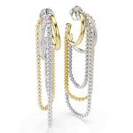 Hyperbola earrings, Layered, Round cut, White, Mixed metal finish