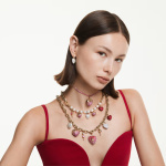 Idyllia necklace Mixed cuts, Heart, Key, Multicolored, 18K gold finish