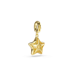 Sublima charm, Round cut, Star, Yellow, 18K gold finish