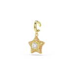 Sublima charm, Round cut, Star, Yellow, 18K gold finish