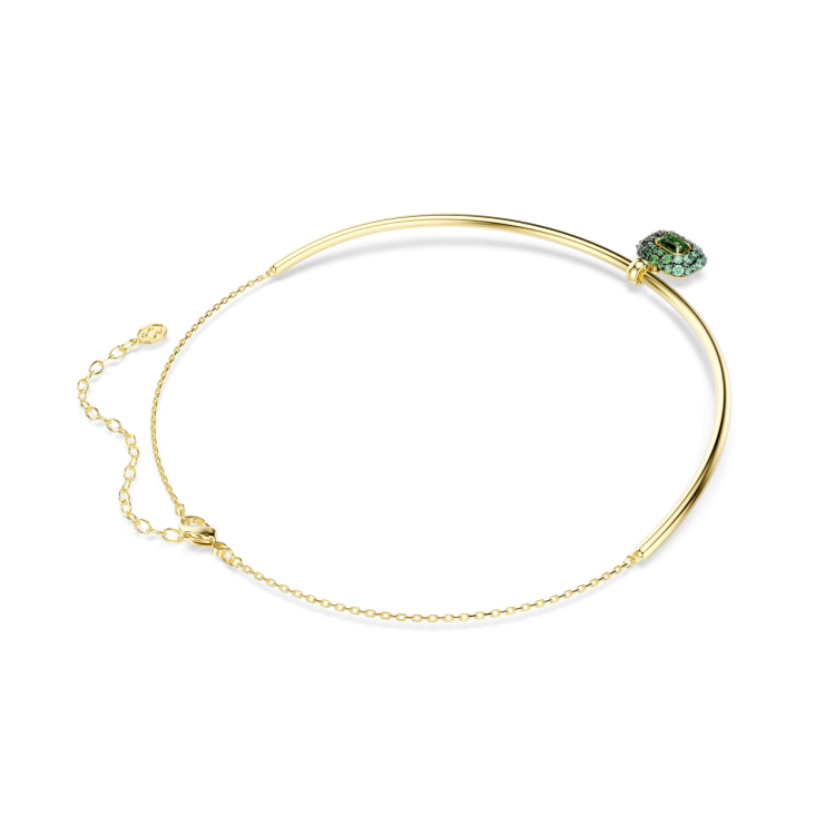 Sublima choker, Octagon cut, Green, 18K gold finish