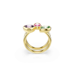 Imber cocktail ring, Set (2), Mixed cuts, Multicolored, 18K gold finish