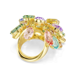 Gema cocktail ring, Mixed cuts, Multicolored, Gold-tone plated