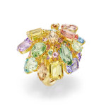 Gema cocktail ring, Mixed cuts, Multicolored, Gold-tone plated