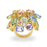Gema cocktail ring, Mixed cuts, Multicolored, Gold-tone plated