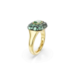 Sublima cocktail ring, Octagon cut, Green, Gold-tone plated