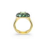 Sublima cocktail ring, Octagon cut, Green, Gold-tone plated